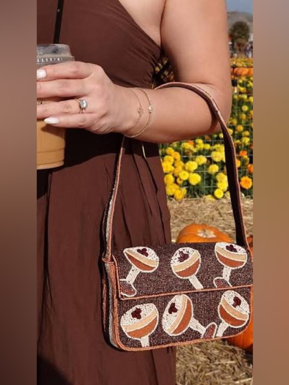 Maeve Fiona Beaded Bag Espresso Martini Edition, NWT ☕️ 🍸